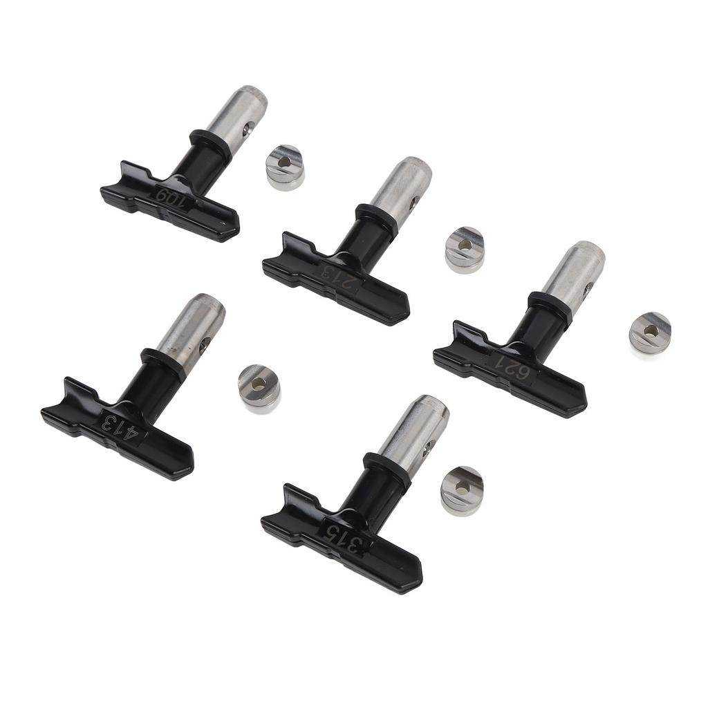 5 Set Airless Sprayer Düsen Farbspritzpistole Spritzmaschine Teile 109 213 315 413 621 Düse Schwarz
