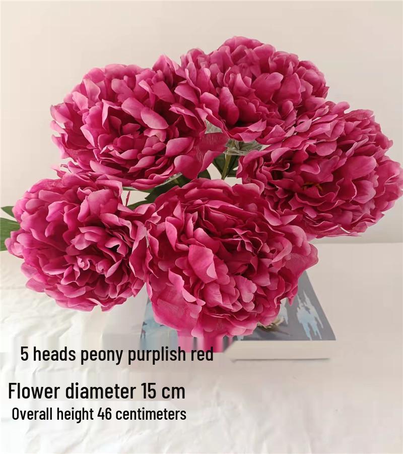 Pfingstrose Seidenblumenstrauß, 8 Köpfe - Künstliche Dekoration für Wohnzimmer & Hochzeit, Kostenloser Versand