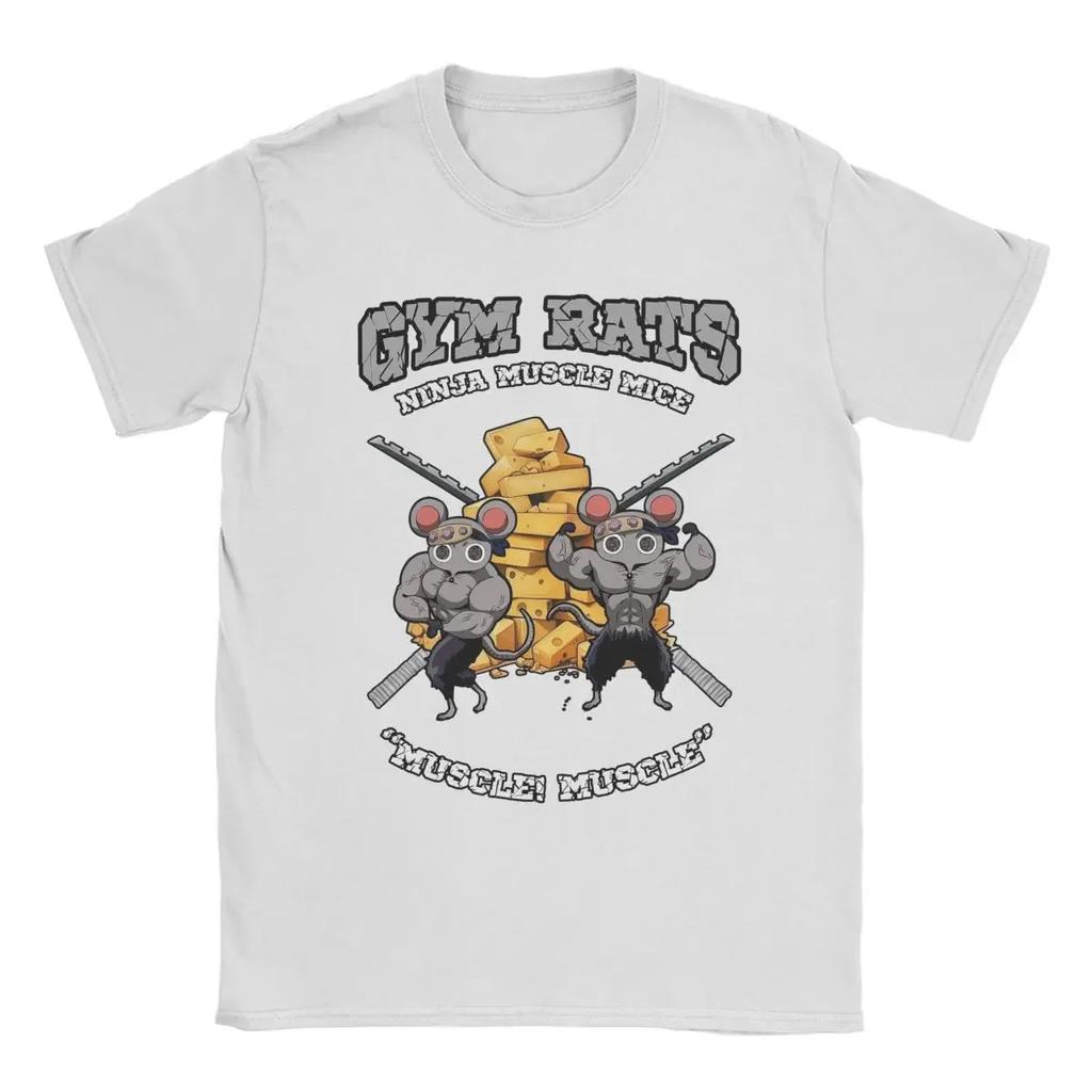 Gym Rats Ninju Muscle Mice Muki Muscular Men's T Shirt Anime Tee Shirt Short Sleeve O Neck T-Shirt Pure Cotton Printi Clothi