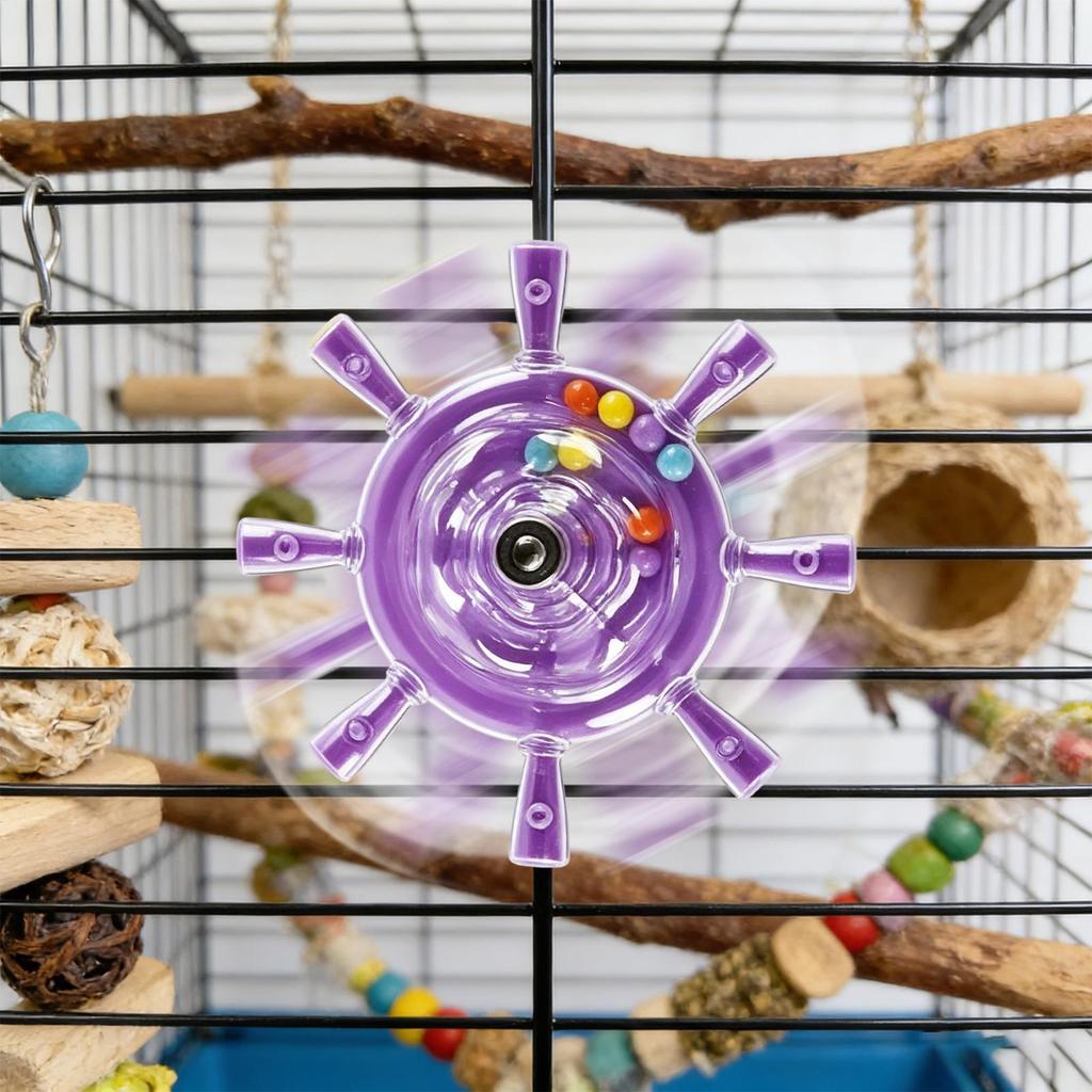 Parrot Bead Spinner Toy Rotating Bird Toys Chewing Exercise Wheel Rattle Bird Spinner Cage Accessories For Cockatiels Budgies