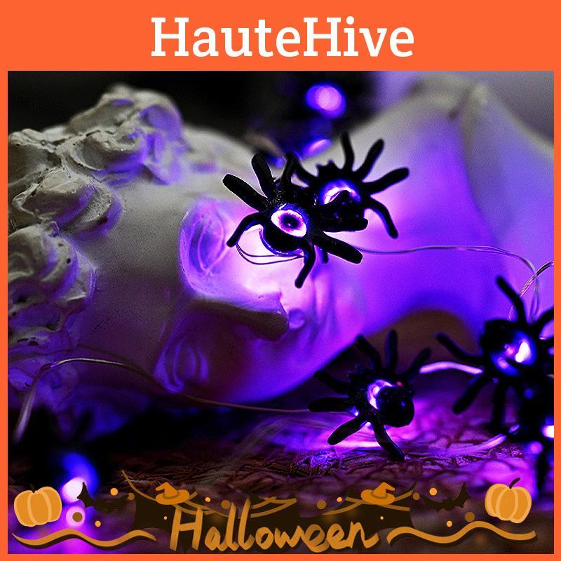 Purple Led Spider Lights For Halloween Decoration 2m/5m 20/50 Lights Battery/usb Powered