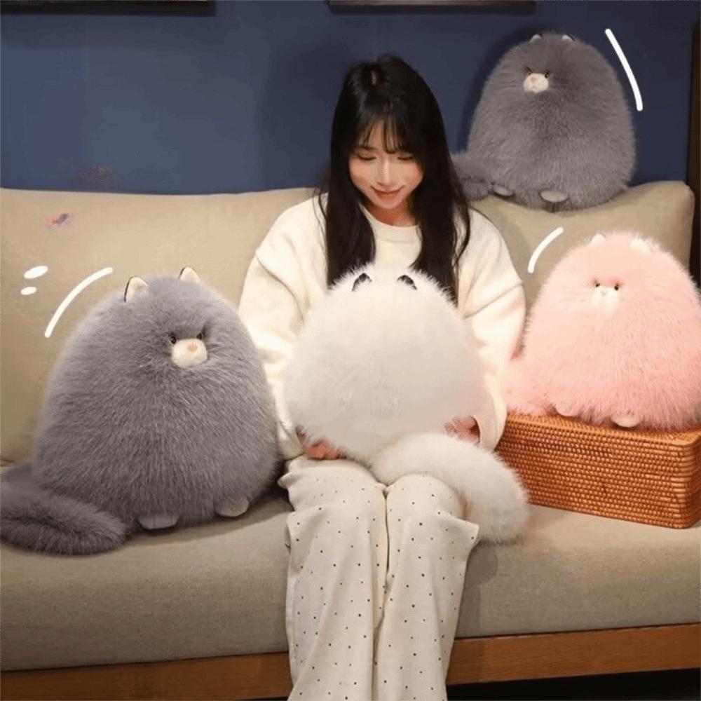 Fluffy Cat Stuffed Dolls 30/40cm Stuffed Animal Cat Long-Tailed Cat Dolls Cat Plush Toys Boys