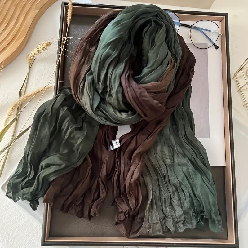 Elegant Pastel Pink & Mint Green Japanese Korean Style Scarf - Soft Drapey Lightweight Fabric, Neutral Beige & Lavender Tones, Versatile Head Wrap