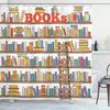Library Old Wooden Booksheld Shower Curtain Magic Book Design Bath Curtain Study Room Temple Decoration Bathroom Decor Screens