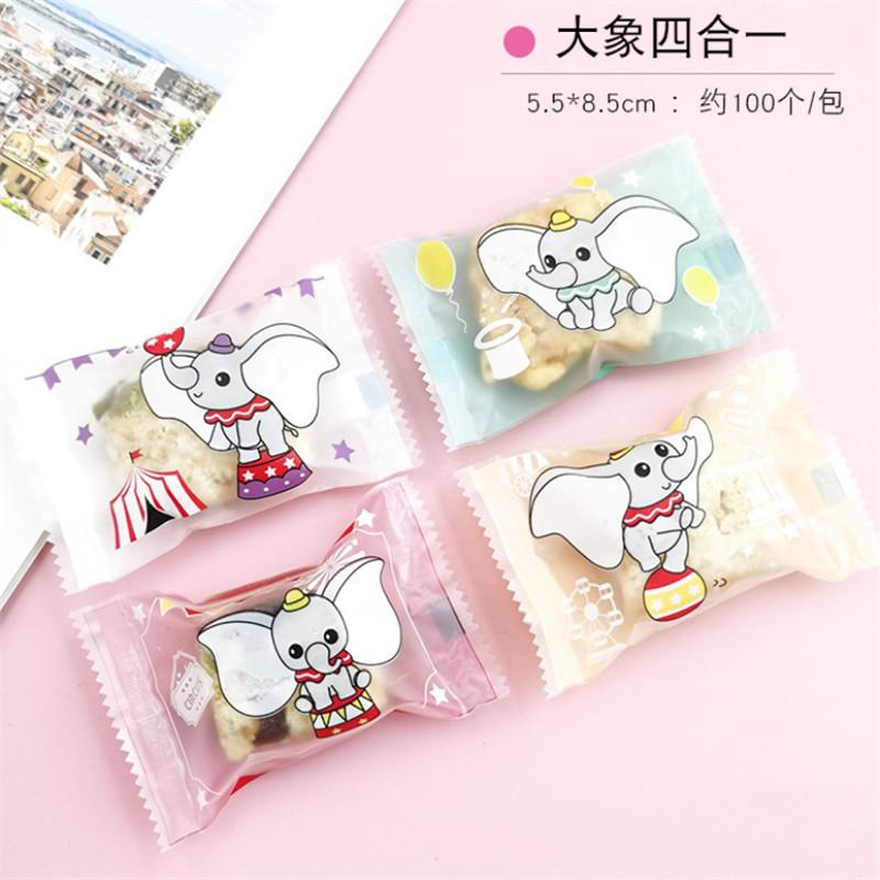 100 Stück 5,5x8,5cm Kleine Plastik Backverpackung Keks Plätzchen Süßigkeiten Maschinenversiegelt Neujahr Weihnachten Party Geschenktüten