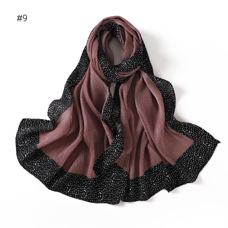 80*180cm Women Plain Solid Wrinkle Hijab Scarf Lady High Quality Wraps Shawls Muslim Headband Islamic Scarves Ramadan