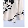 Loose New Spring and Autumn Lazy Print Design Silk Satin Texture Shirt Retro Temperament Shirt Long-sleeved Women's Top