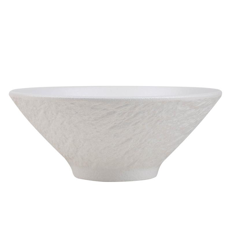 Stone pattern black and white ramen bowl ceramic non-slip hat bowl restaurant soup rice bowl trumpet bowl