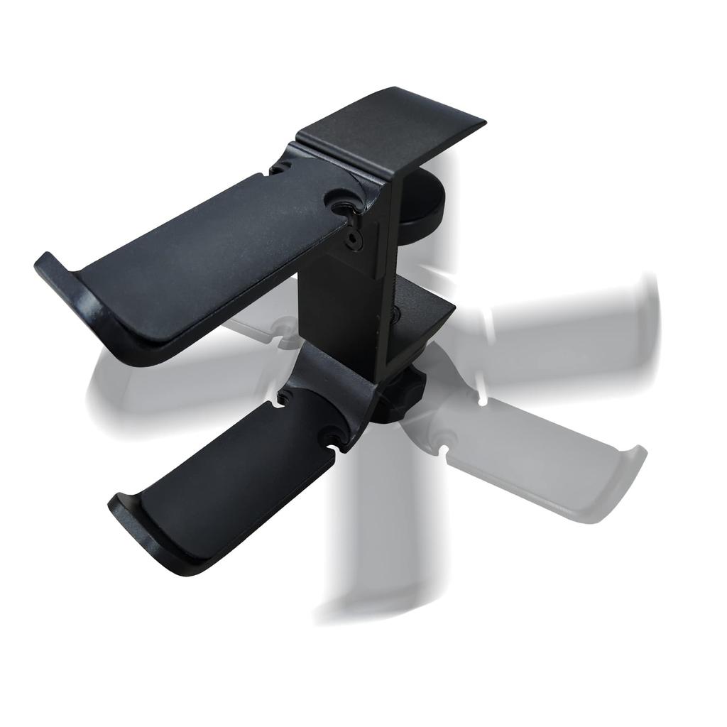 Seena Headphone Hanger, Double Hook Type, Headphone Stand with Clamp, Multifunctional Aluminum, 360-Degree Rotation, Cup, Desk Mount, Heavy-Duty, 5kg