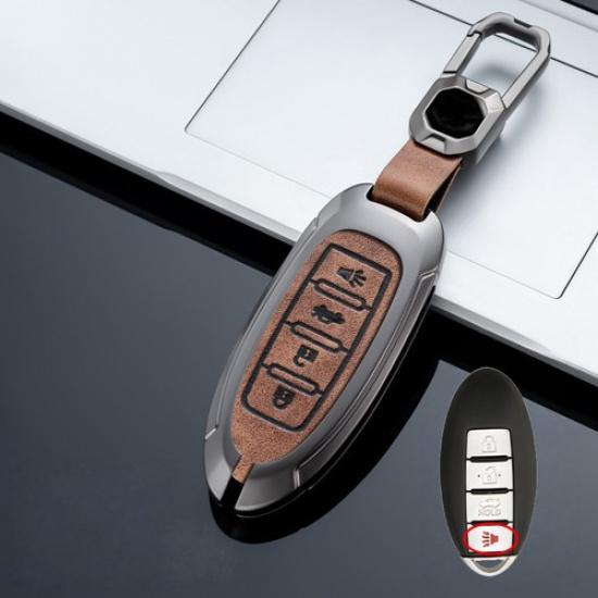 Zinc Alloy Leather Car Key Case Cover For Nissan Murano Tiida Maxima Pathfinder