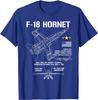 F18 Hornet Fighter Jet Specs Military Airplane F18 TShirt Short Sleeve Casual 100 Cotton T Shirt