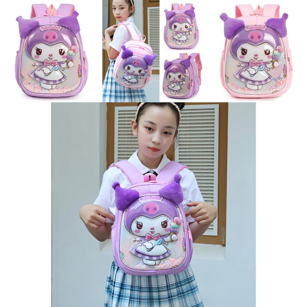 Kuromi Cartoon Kindergarten Backpack For Kids With Lightweight Oxford Fabric And Double Shoulder Straps