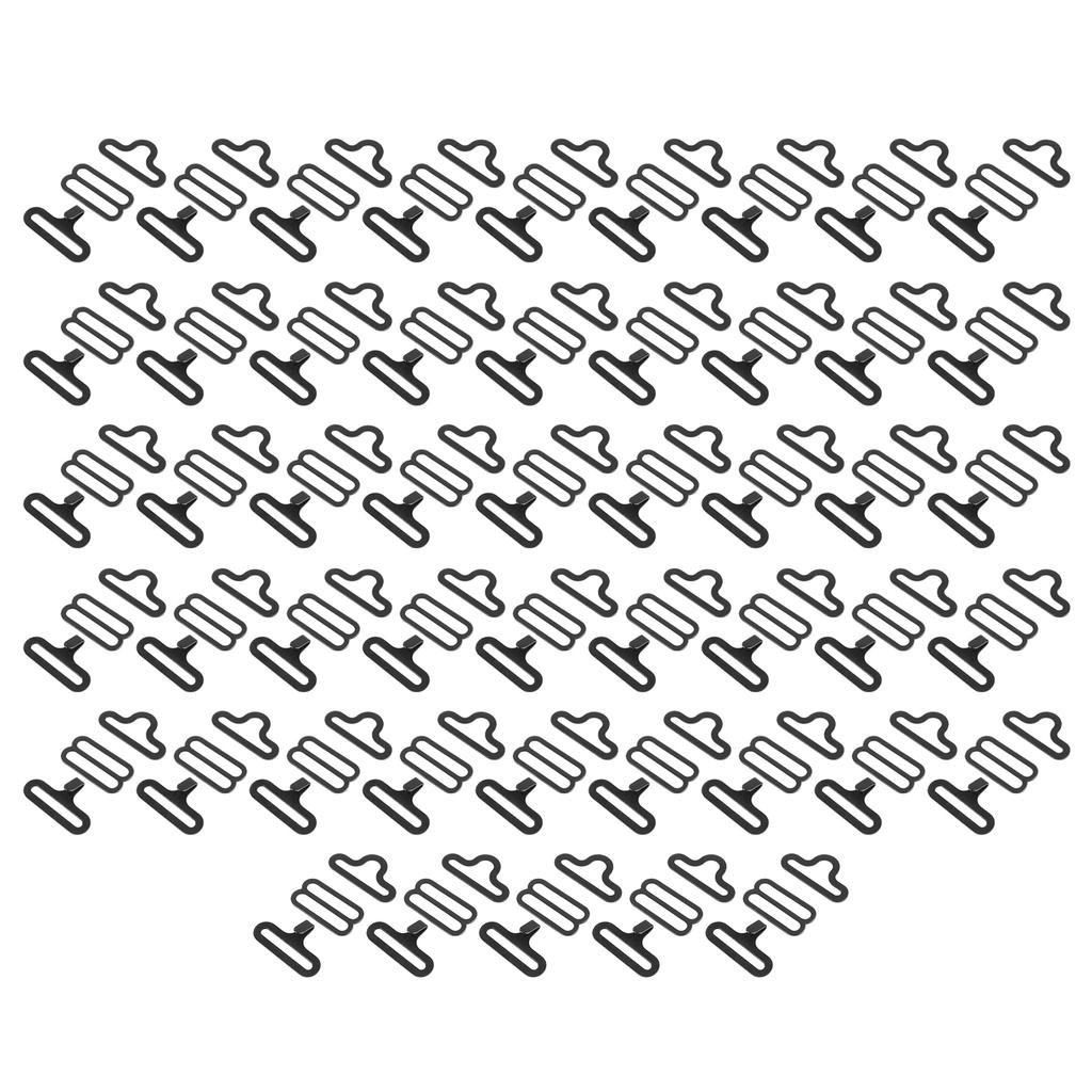 50sets Metal Adjustable Bow Tie Hardware Cravat Clip Hook Fastener Necktie Strap