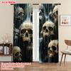 2pcs  2D Plane Printing Pattern Curtains Skull Polyester Woven (without Rod) Outdoor Decorations for Study   Living Room   Kitchen