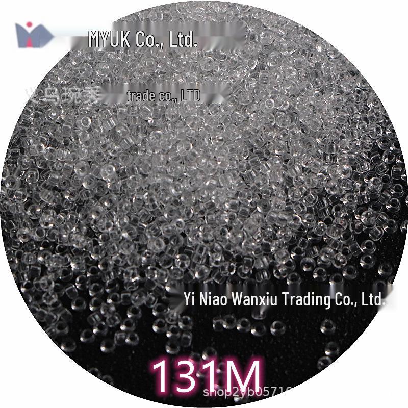 1.5mm Transparent Miyuki Glass Seed Beads for DIY Hairpins, Embroidery, and Bracelet Crafting.