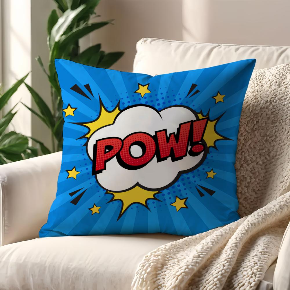 Art Pop BANG WOW BOOM POW cushion cover Pillow Cover Home Sofa living Decoration Room  Office Car Nordic Simplicity