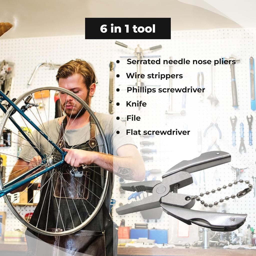 Cacciavite portachiavi multiuso compatto, pinze pieghevoli in acciaio inossidabile per riparazioni rapide, mini utensile portatile per uso esterno e progetti fai da te