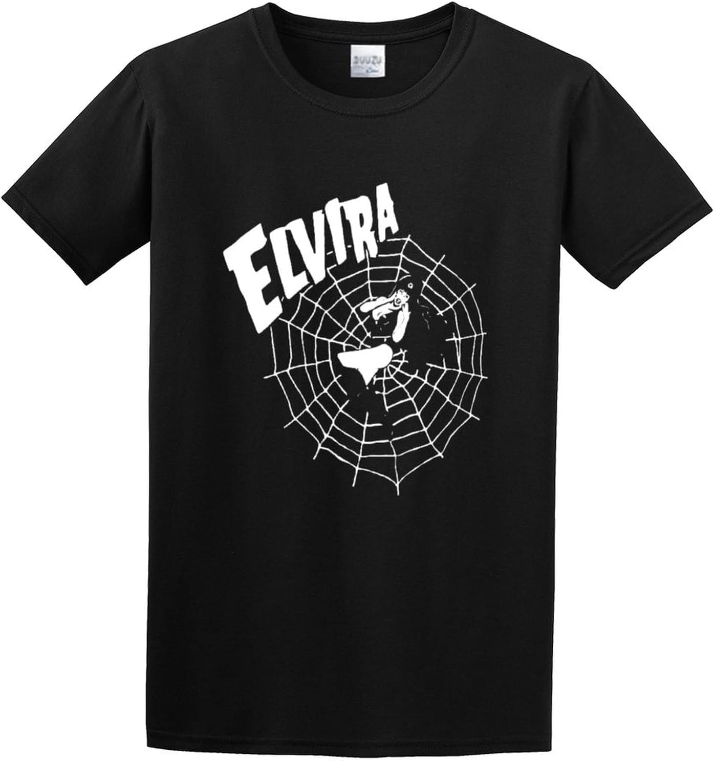 Elvira Mistress of The Dark Gothic Spider Web T-Shirt Mens Unisex Black Tees XS чёрный