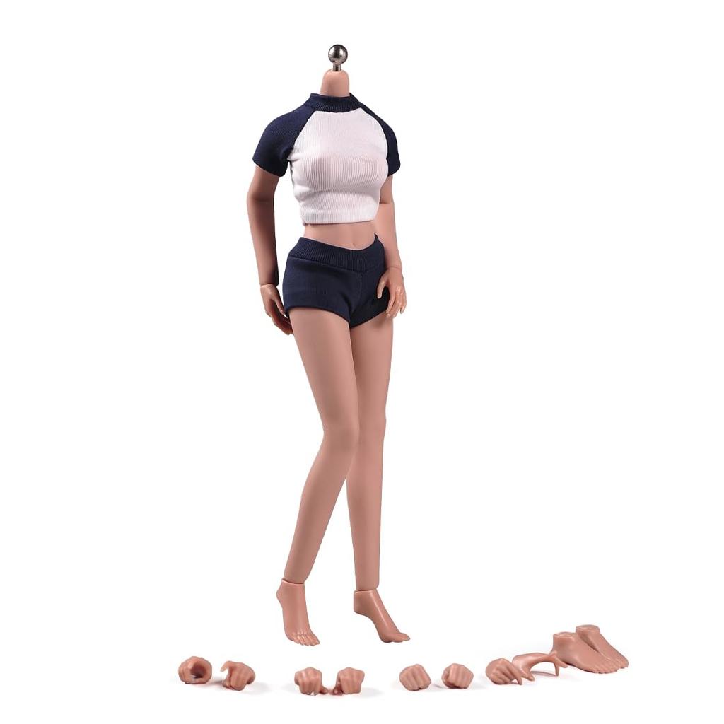 Scale Female 22 Joints Seamless Female Body Micro Beauty Action Detachable Legs Suitable for Hobby Collection 1/12 Body, 6.inch Ultra-flexible