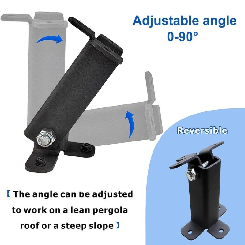 Patio Roof Risers Bracket Heavy Duty Stainless Steel Pergola Roof Risers Beam Bracket Adjustable Saddles Roof Risers Post