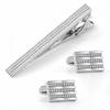 Alloy Embossed Pattern Metal Cufflinks Tie Clip Set Hot Selling In Europe America