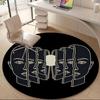 1pc Faces Mask Office Round Area Rug, Indoor Mat Suitable ForOffice, Under Office Chairs Bedroom Living Room Home Decor, Room Decot210