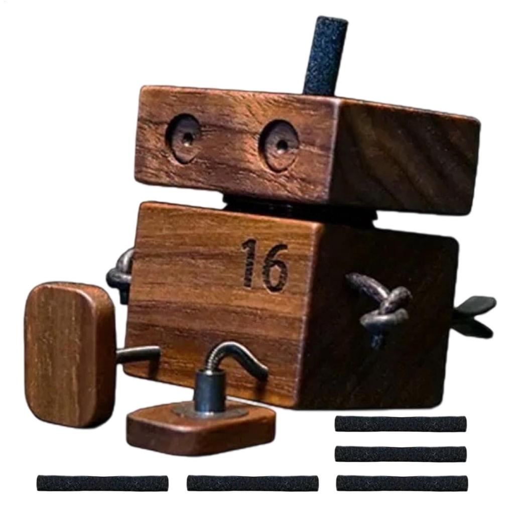 Wooden Shaking Man Dashboard Center Console Decoration Playful Auto Motion-Activated Funny Wood Air Freshener For Bedroom Decor