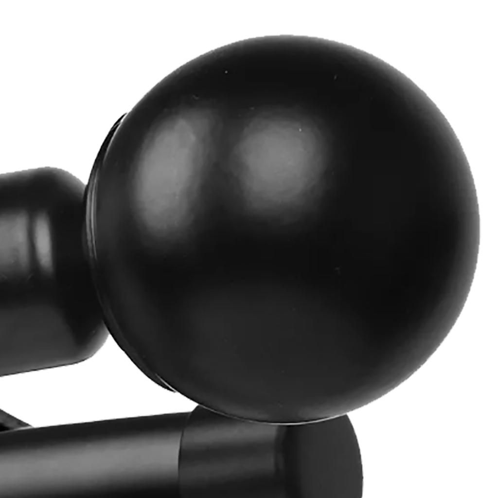 Doppelte Gardinenstange Modern Stabil Metall Kugelende Ausziehbar Doppelte Vorhangstange für Küche Schlafzimmer Fenster Büro Schwarz