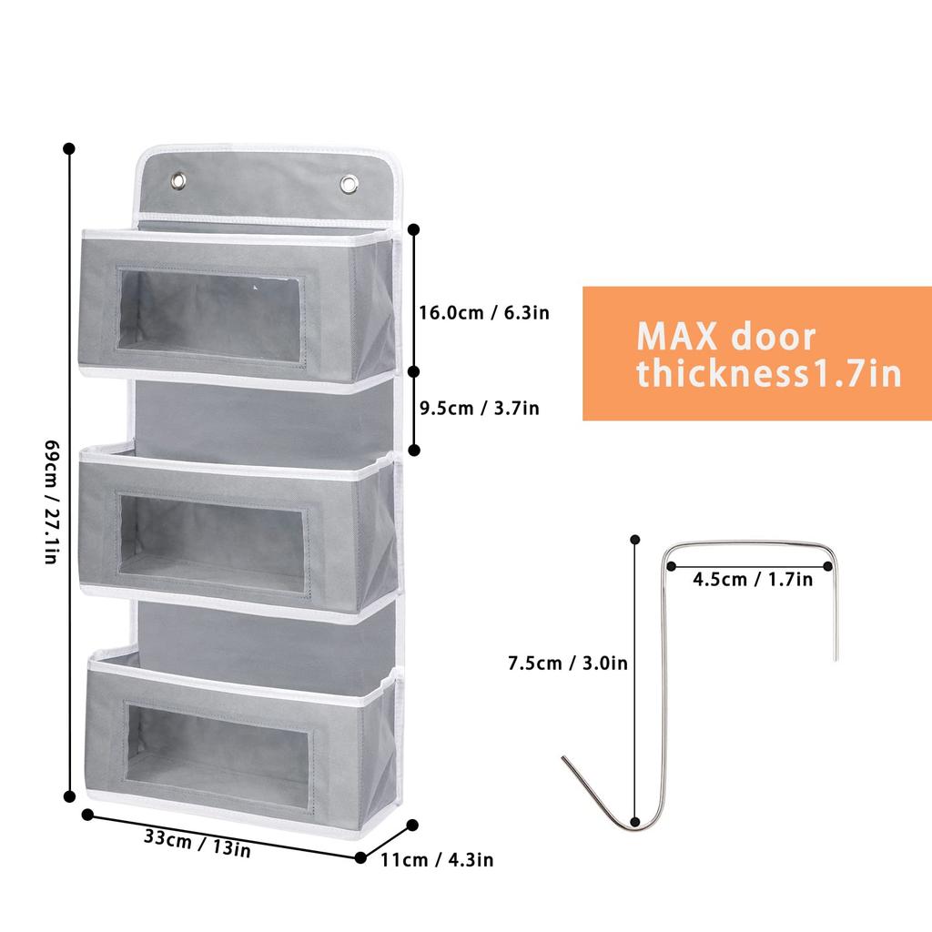 Behind the Door Storage Hanging Bag Wall Mounted Closet Organizer Multi-functional Storage Hanging Bag Home Supplies Storage Bag
