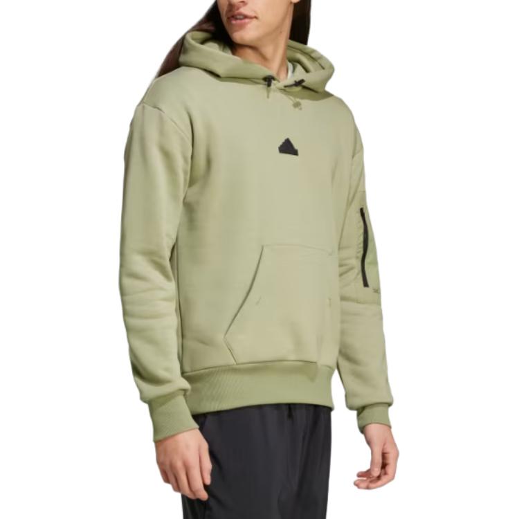 Adidas Logo Comfortable Casual Hoodie Men Hoodies Tent-Green IV7422