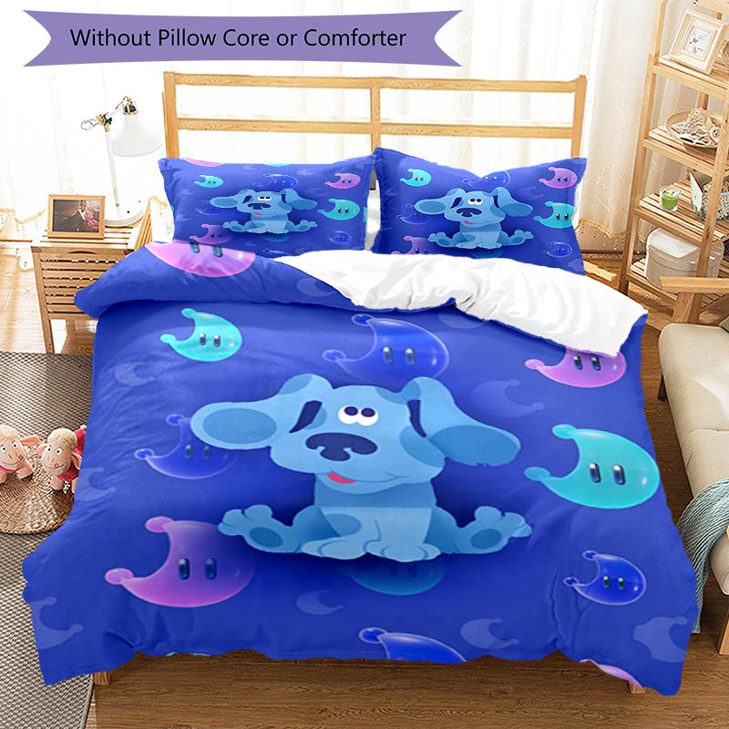 3pcs Blue's Clues Bedding Set Duvet Cover Closure Includes 1 Duvet Cover & 2 Pillowcases, Soft and Comfortable for All Seasons.