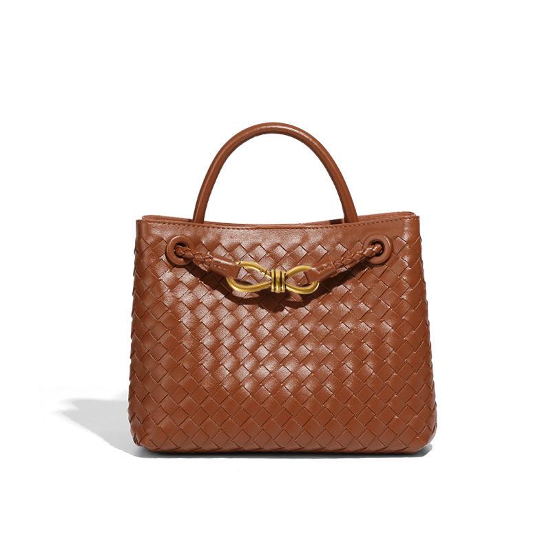 Bow Bag Fashion Woven Handbag Square Shoulder Messenger Women'S Bag