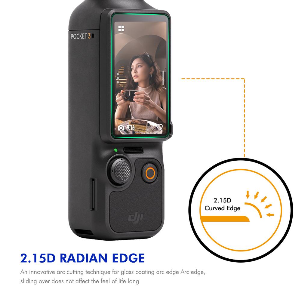 For DJI Osmo Pocket 3 2Pcs Screen Protector ENKAY HAT PRINCE 9H High Aluminum-Silicon Glass Film