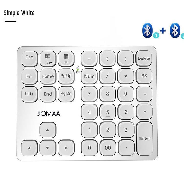 JOMAA Dual Bluetooth Rechargeable Wireless Number Pad for Office and Finance