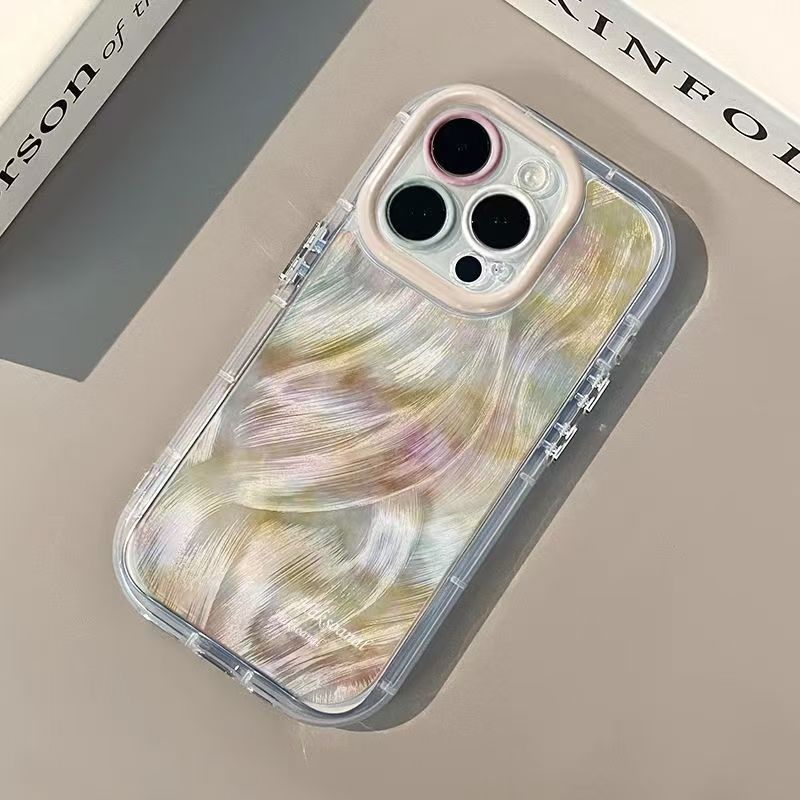 Colorful Graffiti Feather Gauze Suitable for Apple 16/15/14 Huawei Honor Xiaomi Phone Case 13 Pro Max Full Coverage