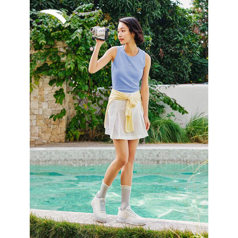 ANTA Women s Quick-Dry Pleated Tennis Skirt (Guan Xiaotong Style) XL снежинка белый-1