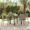 VidaXL Garden Dining Set 5 Pieces Grey Poly Rattan 3379710