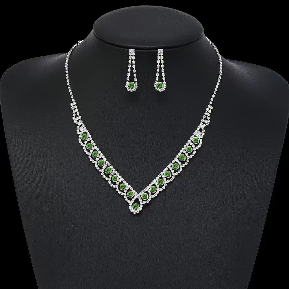 Sparkling Diamond Bridal Necklace & Earrings Set for Wedding and Evening Dress