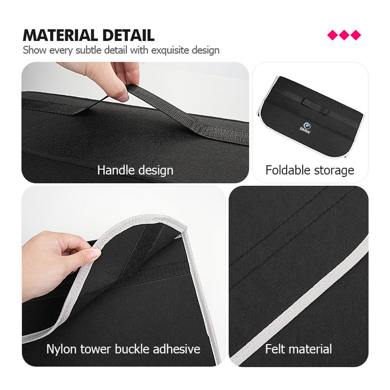 Car Trunk Organizer Large Capacity Storage Folding Box Auto Accessories For BMW G01 G02 F15 F16 G05 G06 G07 F07 G30 G32 F40 F44 SU5