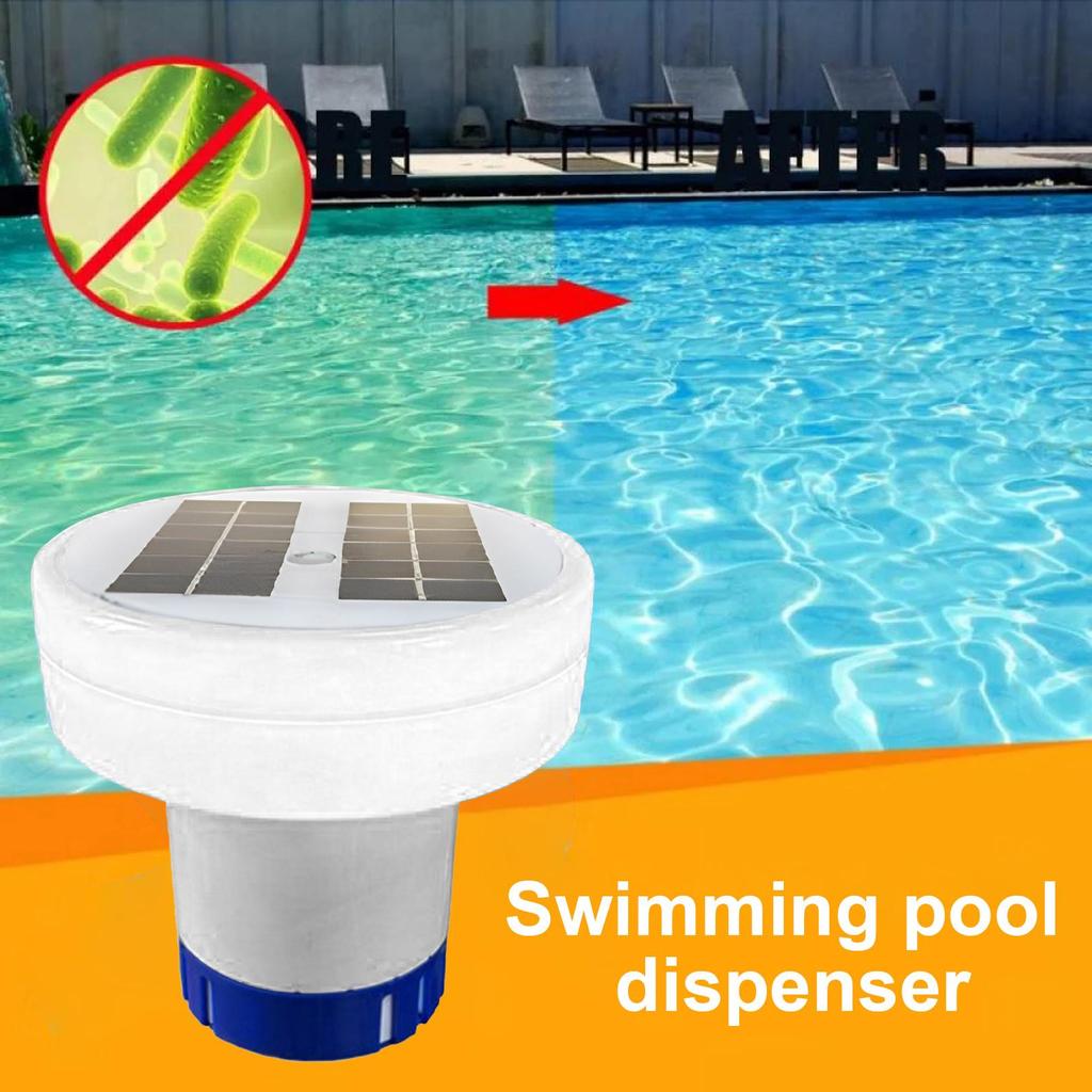 Solar Pool Ionizer Light Up Chlorine Holder Adjustable ChemicalDelivery Pool Chlorine Tablet Dispenser For Pool Hot Tub