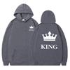 Women's Crown Print Loose Hoodie - Thickened Autumn/Winter Pullover