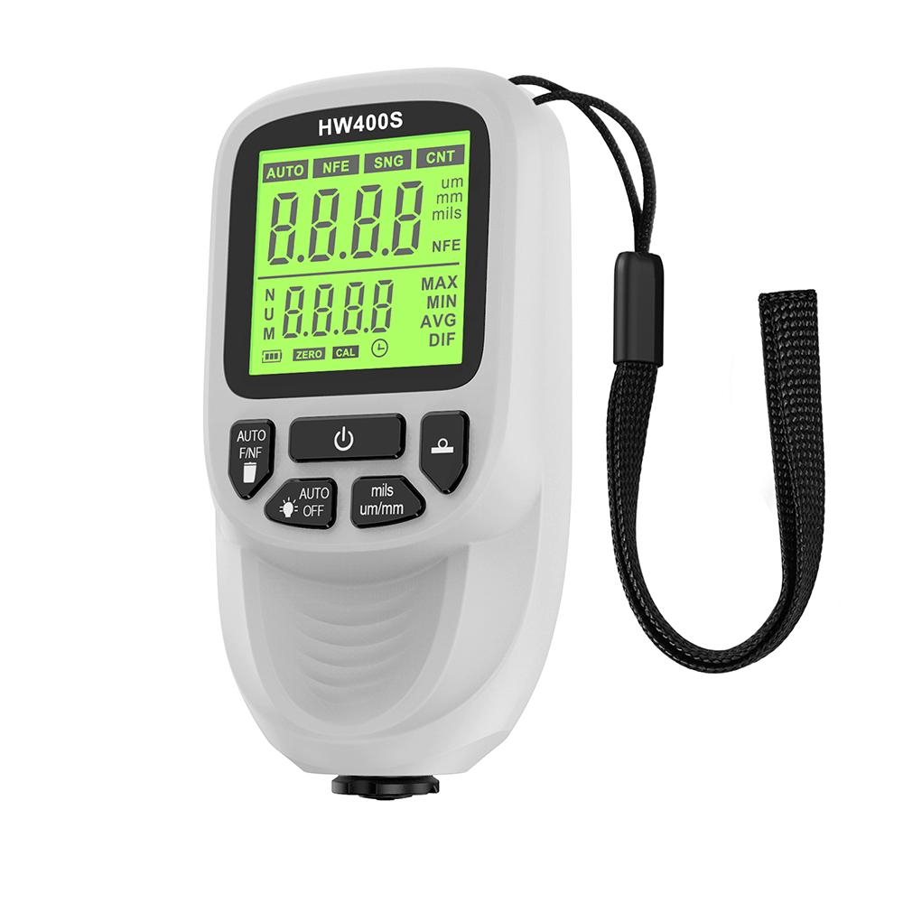 

HW400S Car Paint Automatic Thickness Gauge 0-2000UM Fe & NFe Coating Thickness Tester Automotive Paint Film Thickness Test Tools білий