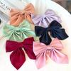 Fashion Korean Style Satin Ribbon Bow Hair Clips Elegant Summer Multiple Pastel Colors Hair Accessories For Women Girls Teens