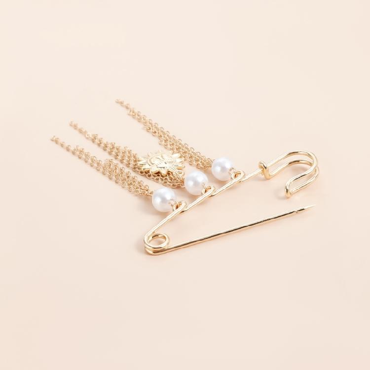 Pearls Tassels Brooch With Sunflower And Smiling Face Creative Fashion Statement Lapel Pin Accessory