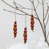 1Set Ornament Party Decoration Hanging DIY With Wood Beads Heart Jute Rope Tassel Craft Christmas Tree Heart Shape