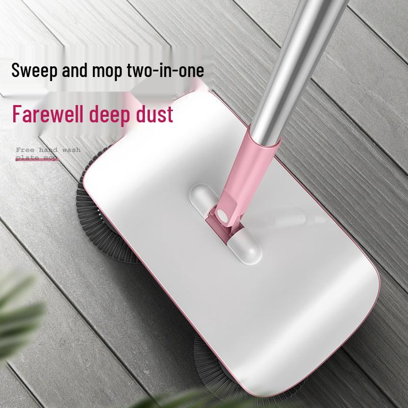 Push-Type Sweeping Robot & Broom Dustpan Set for Effortless House Cleaning