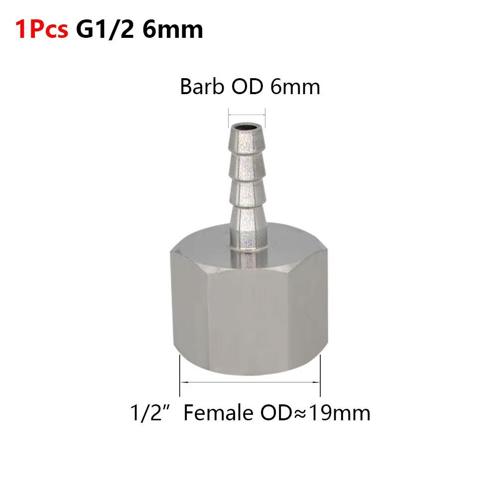 1Pcs 111 Stainless Steel Hose Barb Connector Silver Tone Straight Design Pipe Fitting Connector 6-19mm Barb Sizes