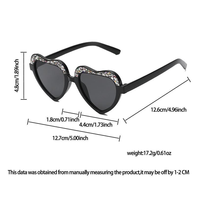 Stylish Kids Glitter Heart-Shaped UV400 Sunglasses for Outdoor, Baby Fashion Photo Cute Toddler Sun Glasses Accessorie