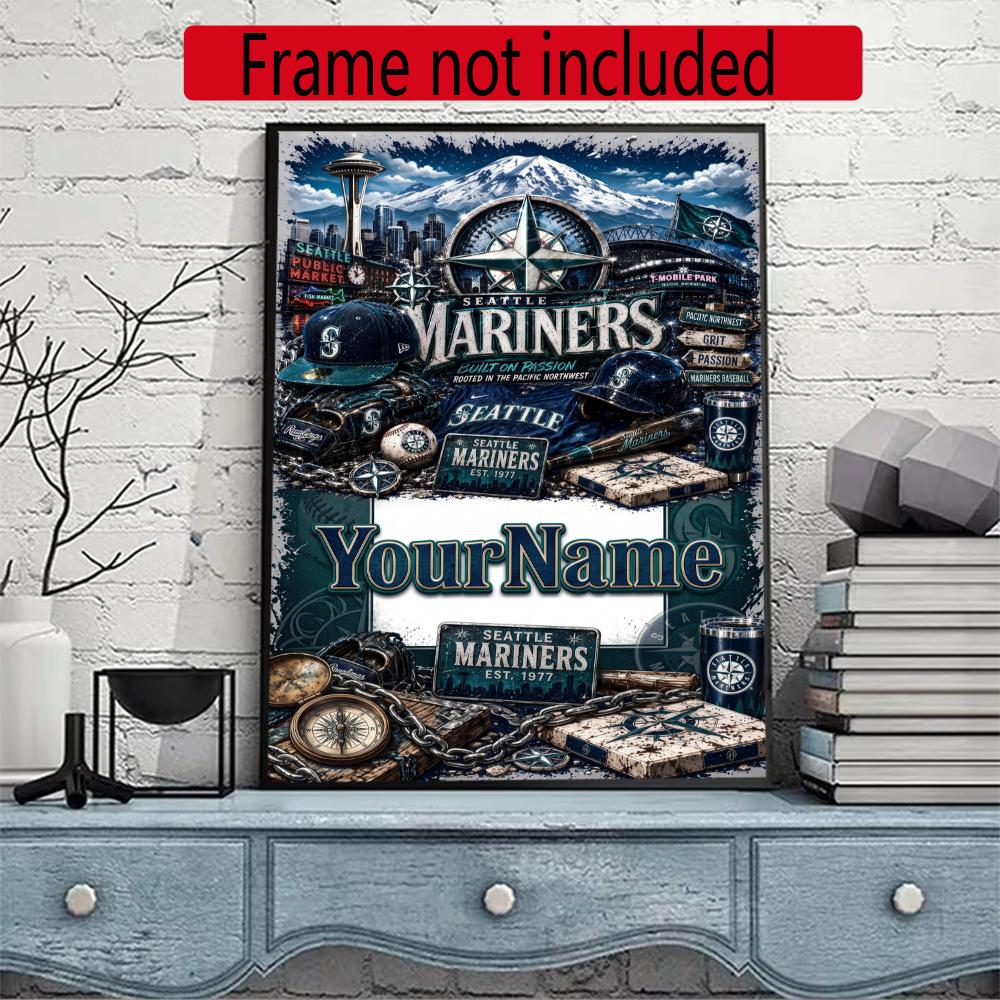Seattle Seahawks Customize Your Name Diamond Painting Round Diamond Diy Frameless Holiday Artwork Suitable For Home Office Wall Decoration