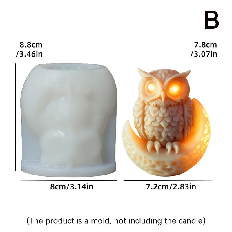 Cute Owl Candle Silicone Mold Animal Owl Silicone Mold Owl Concrete Mould Gypsum Mold Owls Cake Molds Christmas Gift